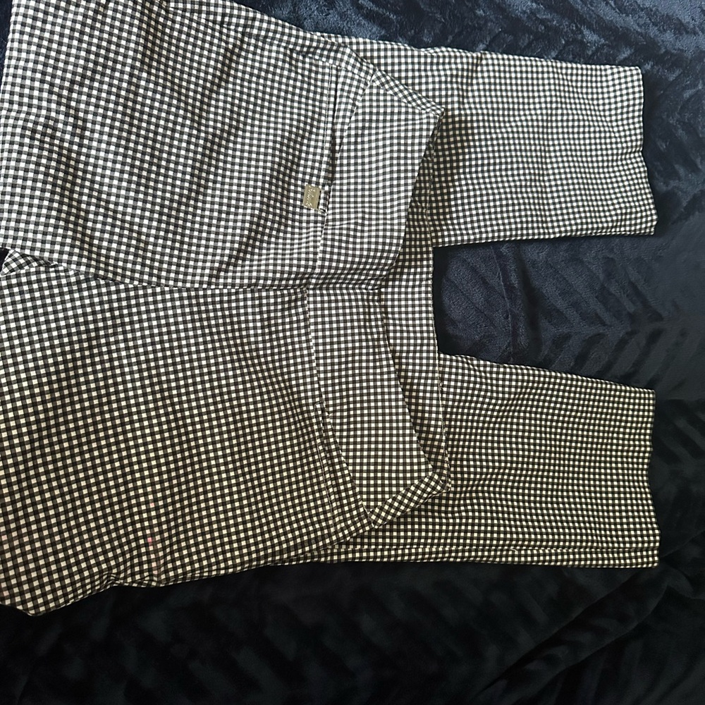 Lulu-B Black and White Checkered Ankle Pants - Picture 2 of 2